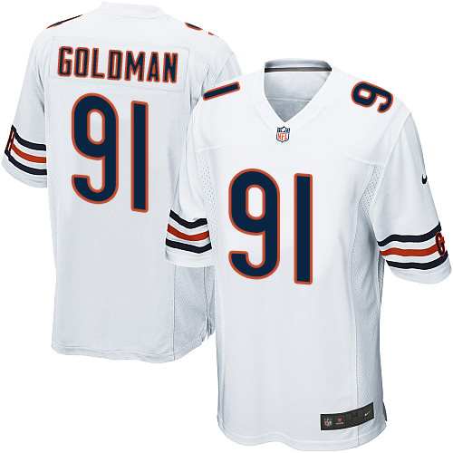 Men's Game Eddie Goldman Nike Jersey White Road - #91 NFL Chicago Bears